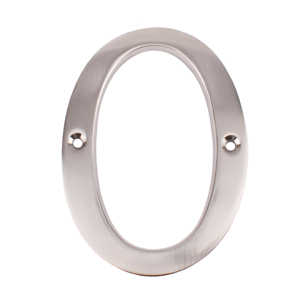 Dart Number 0 Door Numeral - Satin Nickel